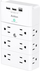 img 4 attached to Addtam Multi Plug Outlet - 12 Outlet Extender with USB Ports - Home/Office Surge Protector Power Strip - White