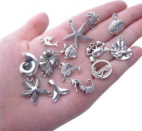 img 1 attached to 🍷 BronaGrand 140Pcs Metal Wine Glass Charm Rings Earring Hoops & Ocean Fish Sea Charms Pendants DIY Unique Wine Glass Marker Kit