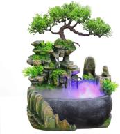 🧘 inspiring tranquility: indoor relaxation desktop fountain waterfall - zen meditation indoor waterfall feature with automatic pump & illumination - perfect décor for home, office, bedroom desk (style 1) logo