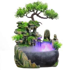 img 4 attached to 🧘 Inspiring Tranquility: Indoor Relaxation Desktop Fountain Waterfall - Zen Meditation Indoor Waterfall Feature with Automatic Pump & Illumination - Perfect Décor for Home, Office, Bedroom Desk (Style 1)