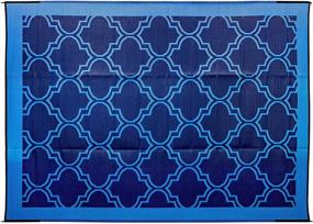 img 3 attached to Camco Large Reversible Outdoor Patio Mat: Easy-to-Clean, Multipurpose Rug for Picnics, Cookouts, Camping, and Beach Activities (9' x 12', Lattice Blue Design)