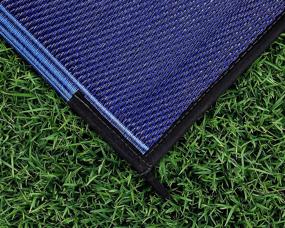 img 2 attached to Camco Large Reversible Outdoor Patio Mat: Easy-to-Clean, Multipurpose Rug for Picnics, Cookouts, Camping, and Beach Activities (9' x 12', Lattice Blue Design)