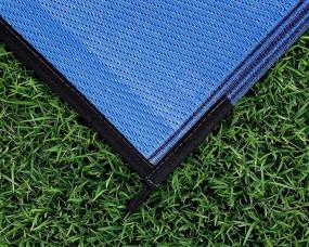 img 1 attached to Camco Large Reversible Outdoor Patio Mat: Easy-to-Clean, Multipurpose Rug for Picnics, Cookouts, Camping, and Beach Activities (9' x 12', Lattice Blue Design)