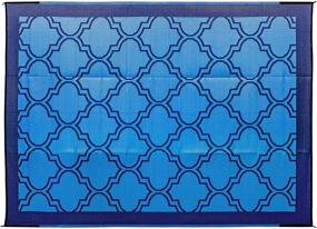 img 4 attached to Camco Large Reversible Outdoor Patio Mat: Easy-to-Clean, Multipurpose Rug for Picnics, Cookouts, Camping, and Beach Activities (9' x 12', Lattice Blue Design)