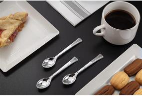 img 2 attached to 🥄 100-Pack Exquisite Silver Mini Plastic Tasting Spoons - Disposable, Ideal for Appetizers, Fruits, Cakes, and More!