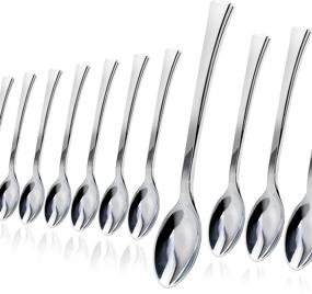 img 4 attached to 🥄 100-Pack Exquisite Silver Mini Plastic Tasting Spoons - Disposable, Ideal for Appetizers, Fruits, Cakes, and More!