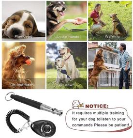 img 3 attached to 🐶 Dog Whistle Clicker Set with 2 Whistles, 2 Lanyards, and 1 Clicker - Stop Barking, Mute Training Tool for Dogs - Adjustable Ultrasound Dog Training Kit