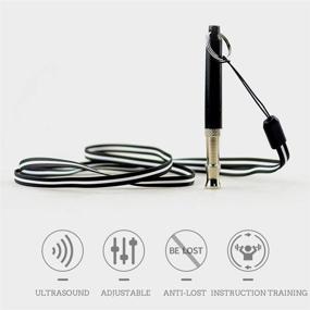 img 2 attached to 🐶 Dog Whistle Clicker Set with 2 Whistles, 2 Lanyards, and 1 Clicker - Stop Barking, Mute Training Tool for Dogs - Adjustable Ultrasound Dog Training Kit