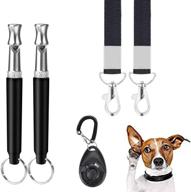 🐶 dog whistle clicker set with 2 whistles, 2 lanyards, and 1 clicker - stop barking, mute training tool for dogs - adjustable ultrasound dog training kit logo