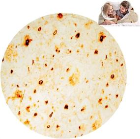 img 4 attached to 🌯 Giant 59 inch Burritos Tortilla Blanket - Funny Taco Flannel Blanket, Soft Novelty Food Blanket for Home Bed Sofa, Picnic, Beach Towel - Ideal for Baby, Adult