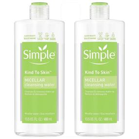 img 4 attached to Simple Kind To Skin Micellar Cleansing Water, 13.5 Fl Oz, Pack of 2: Gentle & Effective Facial Cleanser for All Skin Types