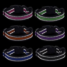 img 1 attached to 🐶 Reflective Dog Collar with Safety Locking Buckle - Tekkery - Breathable & Adjustable Nylon Pet Collars for Small, Medium, and Large Pets