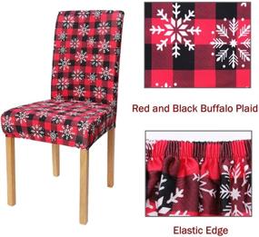 img 2 attached to OVEELER Buffalo Plaid Christmas Chair Covers Set of 4 - Removable Washable Slipcovers for Dining Room - Festive Decor for Home Party Banquet Hotel Holiday