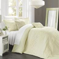 🛏️ chic home carina pleated handmade technique comforter set - queen size beige - 5-piece bedding bundle logo