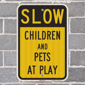 img 1 attached to Enhanced Safety with Slow Children SmartSign Intensity Reflective