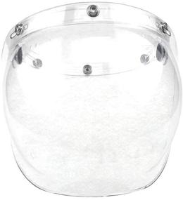 img 3 attached to WANCAR Retro Motorcycle Bubble Visor Wind Shield Lens Universal For 🏍️ Standard 3-Snap Open Face Helmets - Clear, a Stylish and Protective Addition!