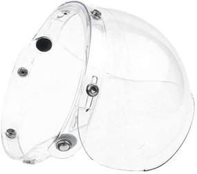 img 2 attached to WANCAR Retro Motorcycle Bubble Visor Wind Shield Lens Universal For 🏍️ Standard 3-Snap Open Face Helmets - Clear, a Stylish and Protective Addition!