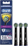 🪥 3-pack of oral-b crossaction electric toothbrush replacement brush heads - black logo