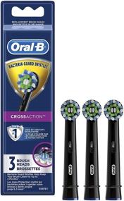 img 4 attached to 🪥 3-Pack of Oral-B CrossAction Electric Toothbrush Replacement Brush Heads - Black