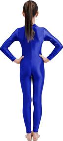 img 2 attached to 💃 Mvefward Kids High Neck Zip Long Sleeve Spandex One Piece Unitard: Full Body Leotard for Girls - Comfortable and Stylish!