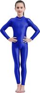 💃 mvefward kids high neck zip long sleeve spandex one piece unitard: full body leotard for girls - comfortable and stylish! logo