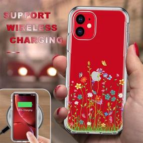 img 3 attached to FIRMGE 360 Full-Body Coverage Case for iPhone 11, with 2 x Tempered Glass Screen Protector, Military Grade Shockproof Floral Design Phone Protective Cover - Clear Flower 01