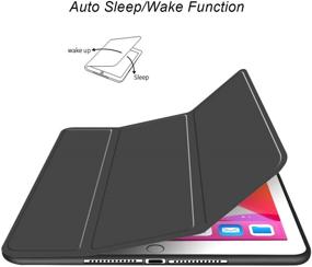 img 2 attached to 📱 Aoub iPad Air 2 Case: Ultra Slim Trifold Stand, Smart Auto Sleep/Wake, Soft TPU Silicone Back, 9.7 inch Black Cover