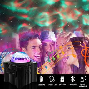 img 1 attached to 🌌 12 in 1 Galaxy Projector with Bluetooth Music Speaker, Timer & Ocean Wave Night Light - Star Projector Rechargeable Skylight Planetarium for Bedroom - Perfect Birthday Xmas Gifts for Kids Adults