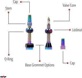 img 1 attached to 🚲 Alloy Tubeless 40mm Bicycle Presta Valve Stems for MBP with 2 Types of Grommets included, compatible with a wide range of Rims.