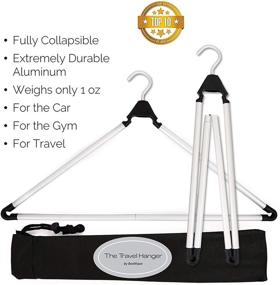 img 3 attached to 🧳 Boottique Travel Hanger: Foldable, Collapsible, Portable Clothes Hanger in Matte Silver & Black - Perfect for Cars and Trips