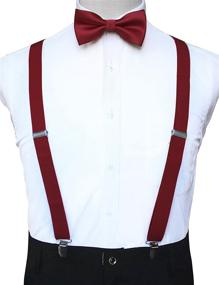img 3 attached to 👔 Burgundy Silk Suspender Sets by RBOCOTT: Elegant and Classy Attire!