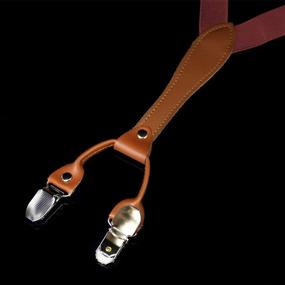 img 1 attached to 👔 Burgundy Silk Suspender Sets by RBOCOTT: Elegant and Classy Attire!