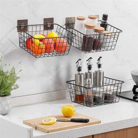 img 3 attached to 🧺 Versatile 3 Tier Market Basket: Efficient Storage Organizer for Kitchen and Bathroom - Antique Black