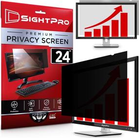 img 4 attached to 🖥️ SightPro 24" Widescreen Monitor Privacy Screen Filter - Ultimate Privacy and Anti-Glare Protector