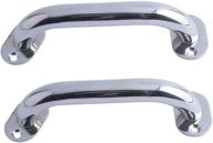 🚤 baysun 2 pcs boat handrail: polished stainless grab handle with heavy duty marine rail – round tube design (9") логотип