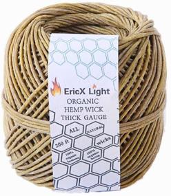 img 4 attached to 🪴 Organic Hemp Wick with Beeswax Coating - EricX Light, Thick Gauge (2.0mm), 200 ft Spool