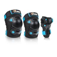 🛴 jbm kids/child 3 in 1 protective gear set: knee pads, elbow pads, wrist guards for roller skating, cycling, bmx, skateboarding, inline skating, scooter riding, and sports logo