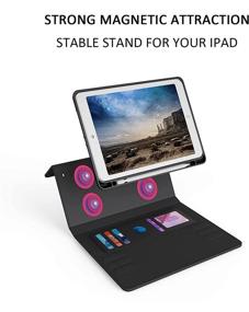 img 3 attached to 📱 Premium Black iPad Case for iPad 6th/5th Gen 2018/2017 - Pencil Holder, PU Leather, Stand, Auto Sleep/Wake