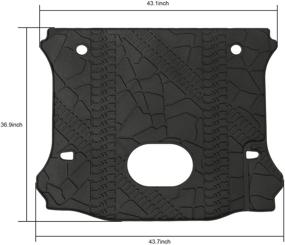 img 3 attached to Премиум Winunite черный карго-линер задний напольный коврик для Jeep Wrangler Unlimited 4 двери (2015-2018) - материал TPE, защитник от всех погод, коврик для багажника с вырезом под сабвуфер.