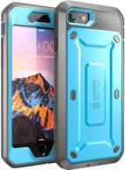 🦄 supcase unicorn beetle pro iphone 7/8/se 2nd gen case (2020 release) - full-body rugged holster case with built-in screen protector, blue logo