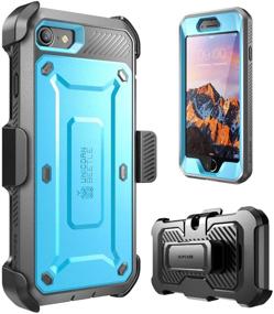 img 3 attached to 🦄 SupCase Unicorn Beetle Pro iPhone 7/8/SE 2nd Gen Case (2020 Release) - Full-body Rugged Holster Case with Built-in Screen Protector, Blue