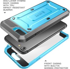 img 1 attached to 🦄 SupCase Unicorn Beetle Pro iPhone 7/8/SE 2nd Gen Case (2020 Release) - Full-body Rugged Holster Case with Built-in Screen Protector, Blue