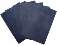 🔷 hide & drink, thick leather rectangles (4 x 6 in.) 6 piece set for crafts/tooling/hobby workshop, heavy weight (3-3.5mm) in slate blue - high quality leather for your crafting needs logo