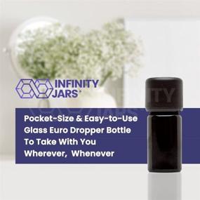 img 2 attached to Infinity Jars 5ml (.17 fl oz) Black UV 🌿 Glass Essential Oil Bottles with Euro Dropper Caps - 3-Pack