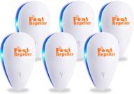 🪲 6-pack ultrasonic pest repeller: advanced electronic sonic repellent for bugs, roaches, fleas, insects, mice, spiders & mosquitoes - effective pest control solution logo