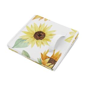 img 2 attached to 🌻 Sunflower Boho Floral Small Toy Bin Storage Box Chest for Baby Nursery or Kids Room - Yellow, Green and White Farmhouse Watercolor Flower by Sweet Jojo Designs