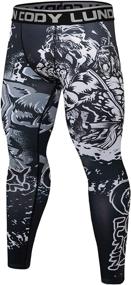 img 3 attached to Men's Red Plume Compression Pants: Sports Yoga 🔴 Leggings, Workout Running Tights | Cool Dry Base Layer Bottoms