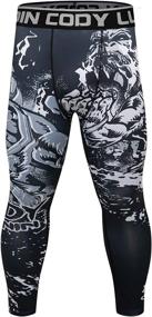 img 4 attached to Men's Red Plume Compression Pants: Sports Yoga 🔴 Leggings, Workout Running Tights | Cool Dry Base Layer Bottoms