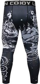 img 2 attached to Men's Red Plume Compression Pants: Sports Yoga 🔴 Leggings, Workout Running Tights | Cool Dry Base Layer Bottoms