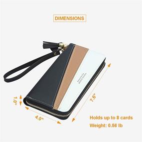 img 2 attached to 👜 Stylish Leather Wallet Wristlet: Colorblock Organizer for Women's Handbags & Wallets with Wristlets